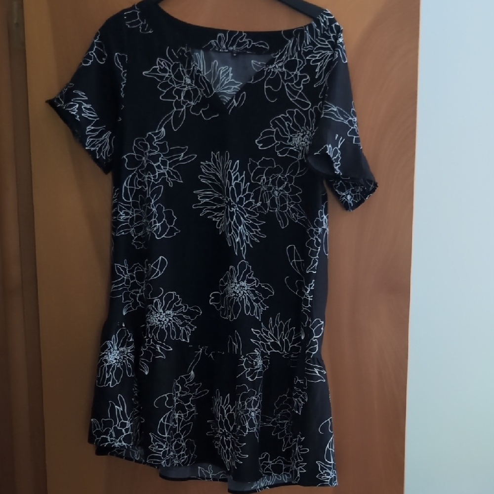 Black Floral Dress/Swim Cover-up
